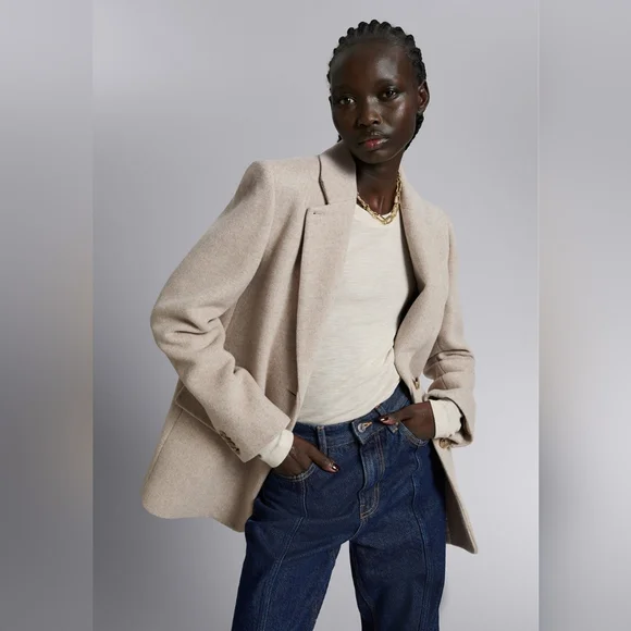 & Other Stories Stockholm Atelier Oversized Wool-Blend Blazer - Picture 2 of 6
